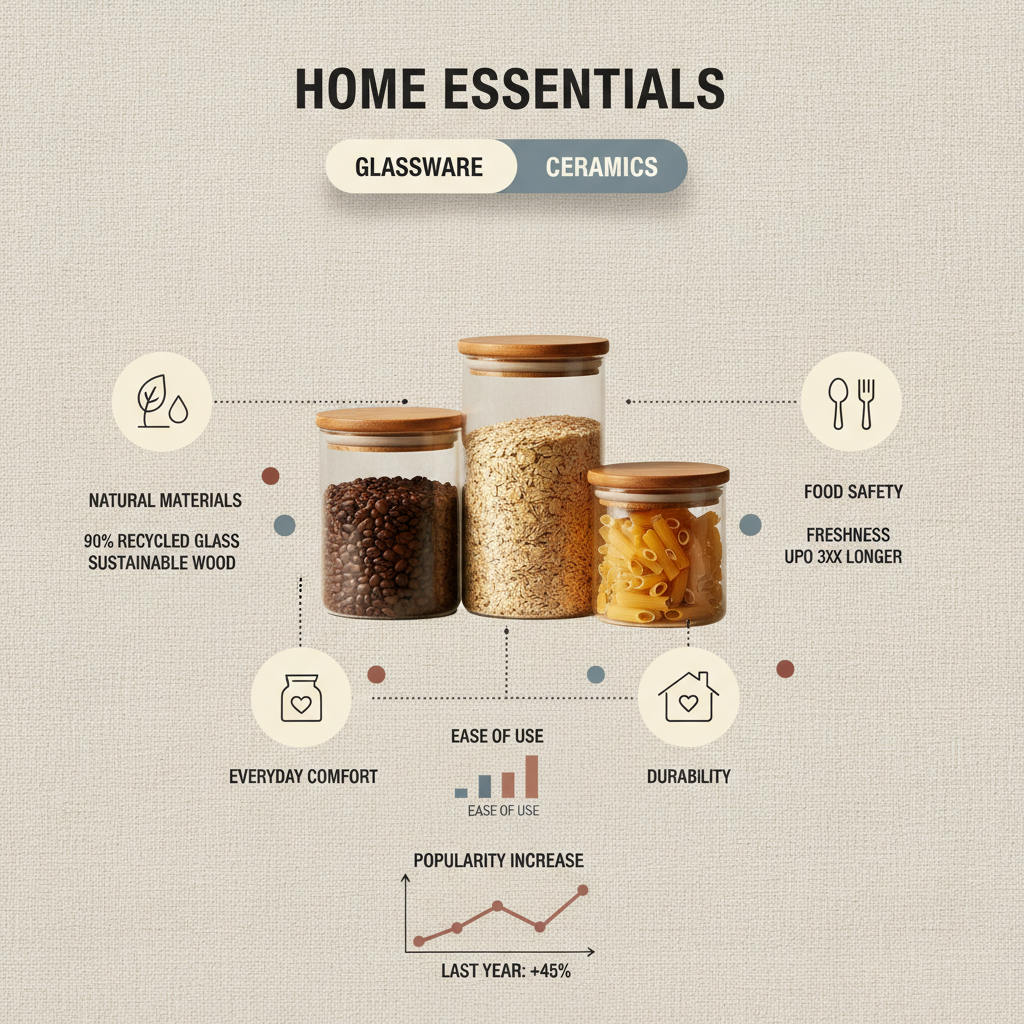 Elevate Your Kitchen Storage with Stylish Glass Storage Jars with Wooden Lids