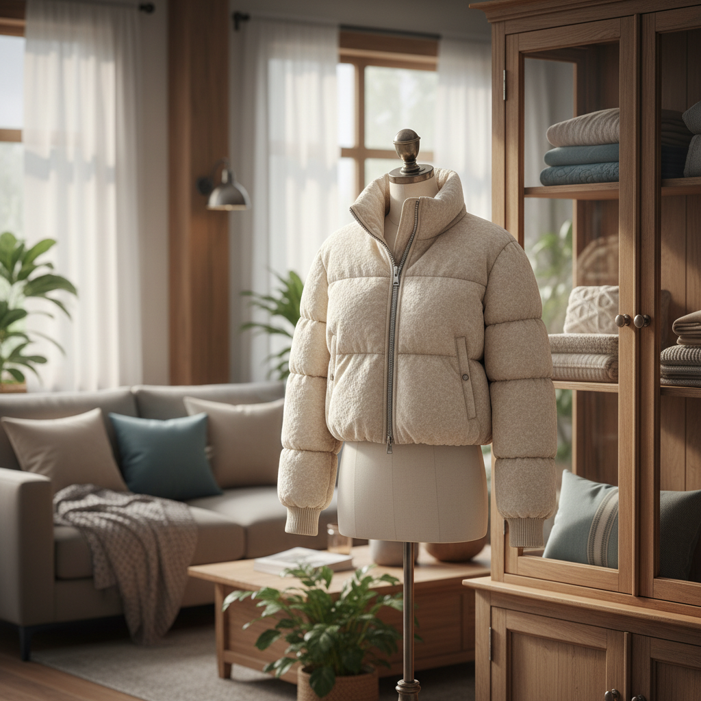 womens cropped puffer jacket