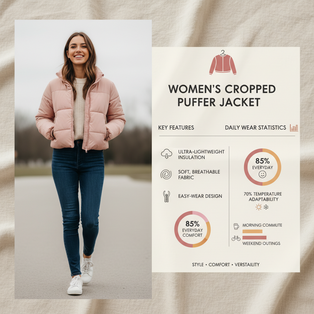 womens cropped puffer jacket