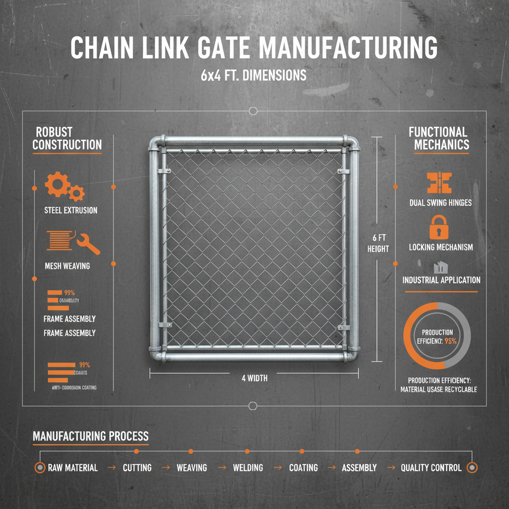 6x4 chain link gate