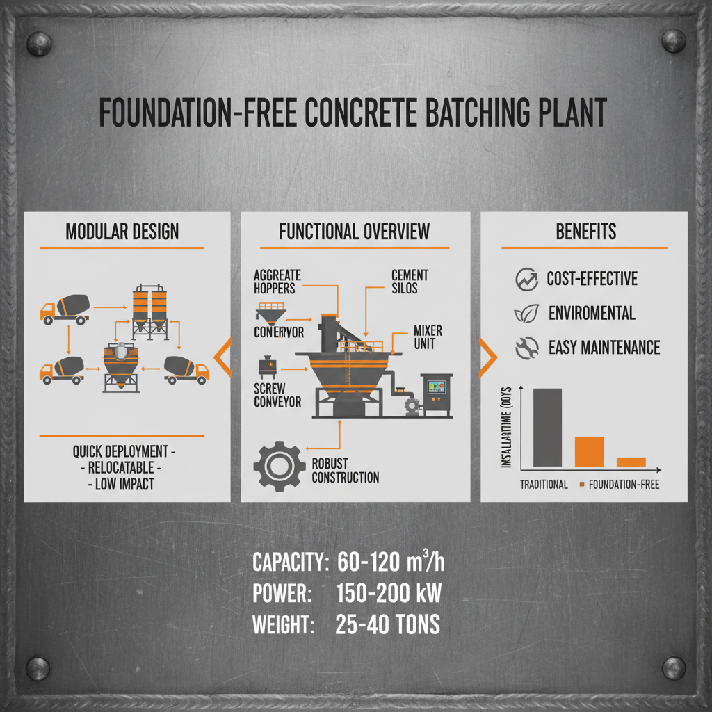 foundation-free concrete batching plant
