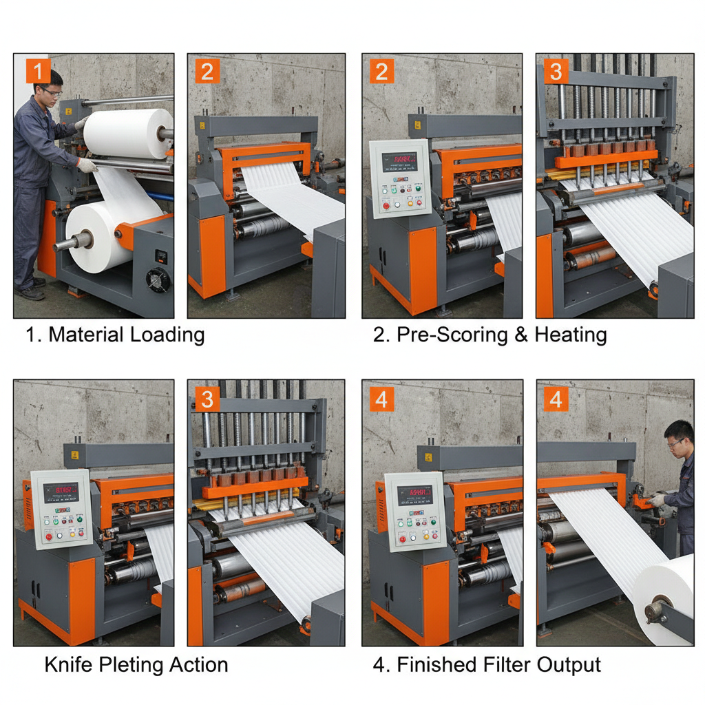 Industrial Knife Pleating Machine for High Efficiency Filtration