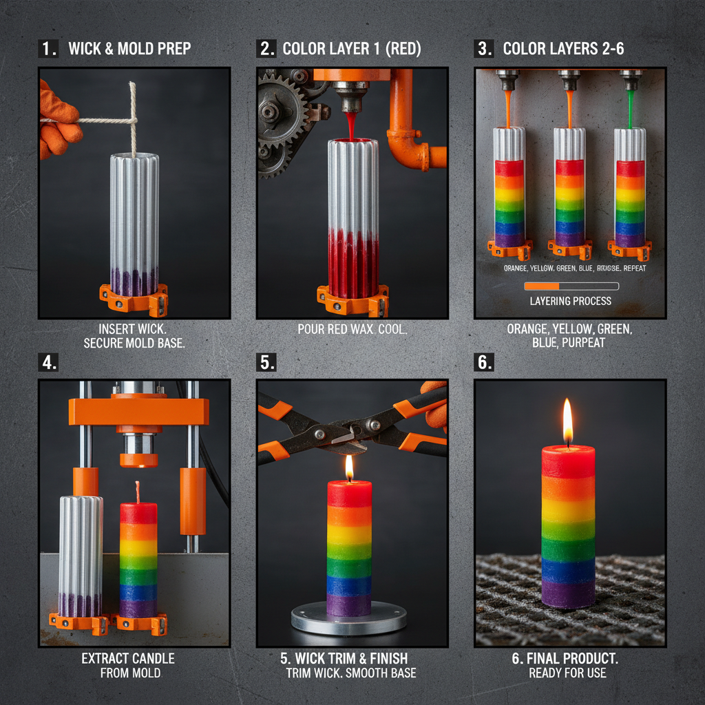 Brighten Your Home Decor with a Beautiful Rainbow Candle