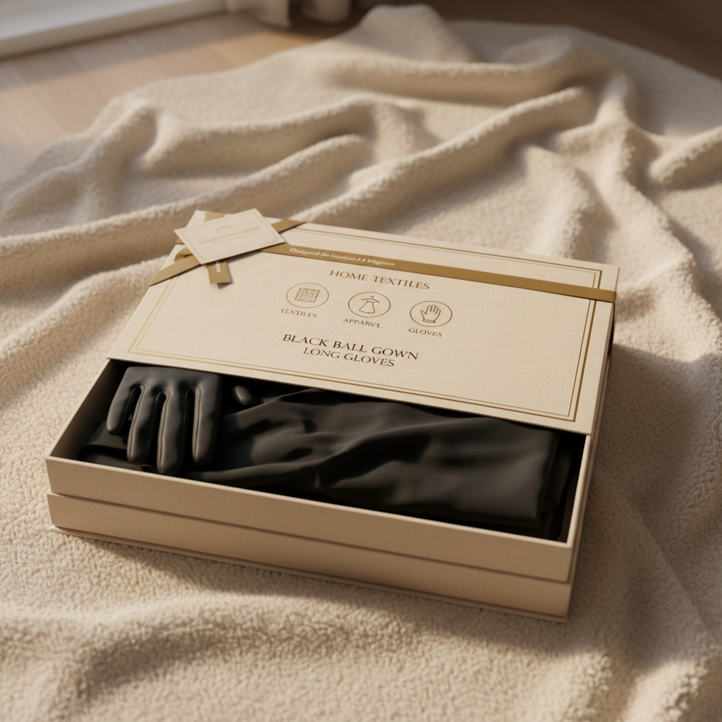 black ball gown with gloves