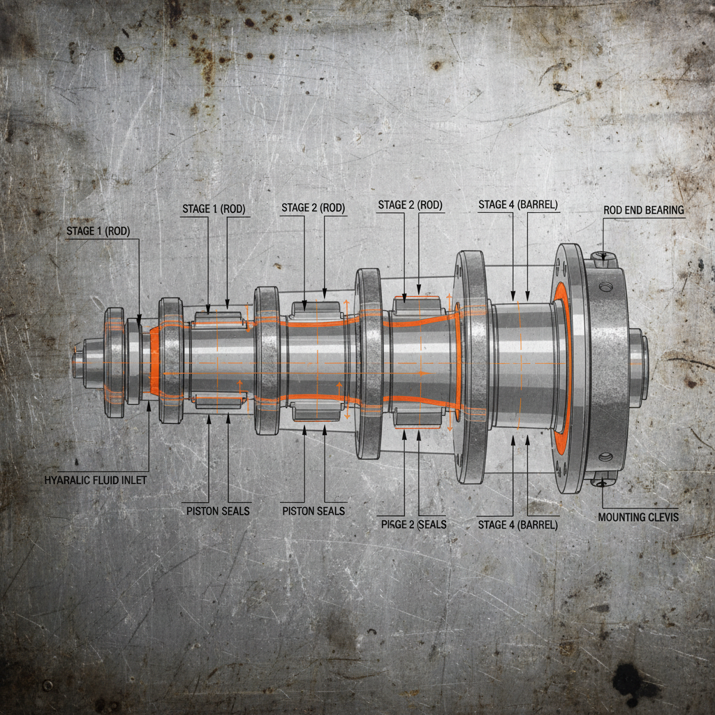 4 stage hydraulic cylinder