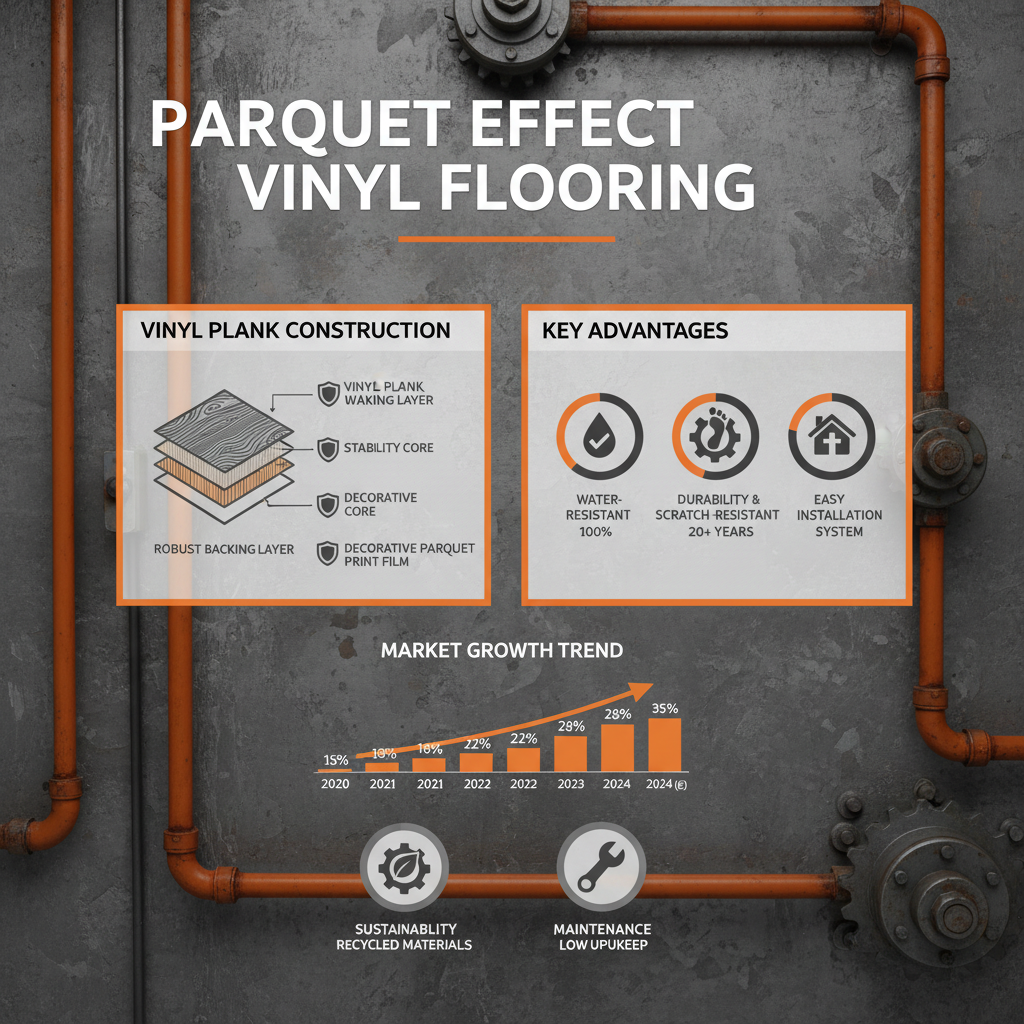 Durable and Luxury Parquet Effect Vinyl Flooring for Interior Design