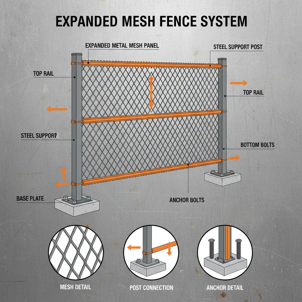 High Security Expanded Mesh Fence for Industrial Protection