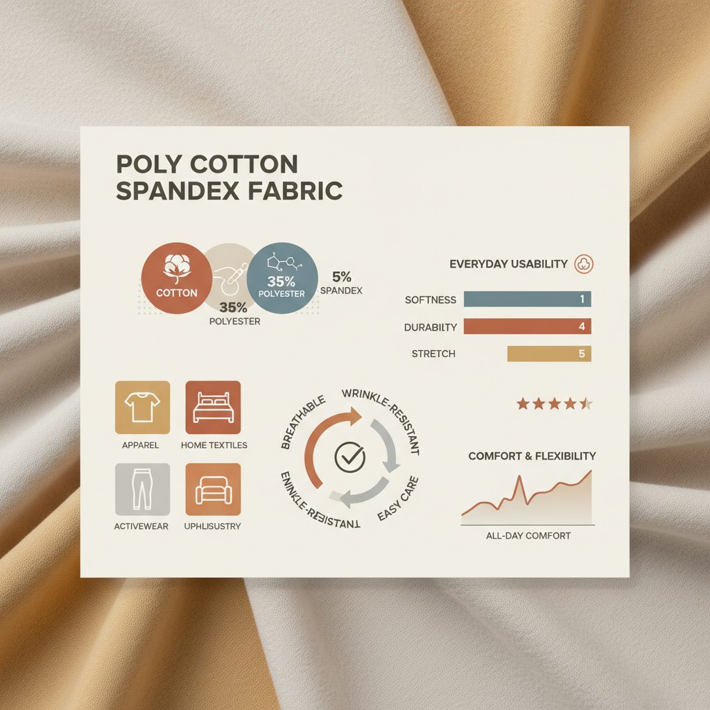 Benefits and Technical Guide of Poly Cotton Spandex Fabric