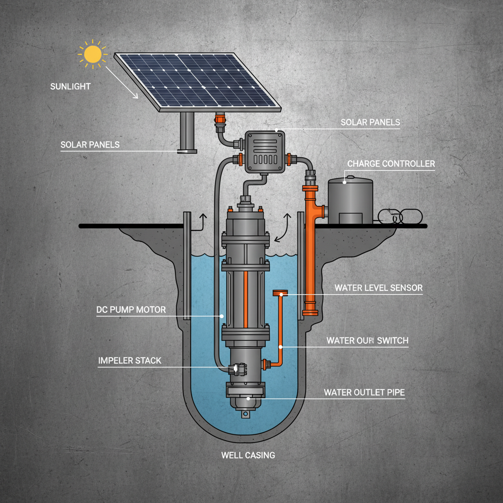 Efficient Solar Powered Submersible Well Pump for Sustainable Water
