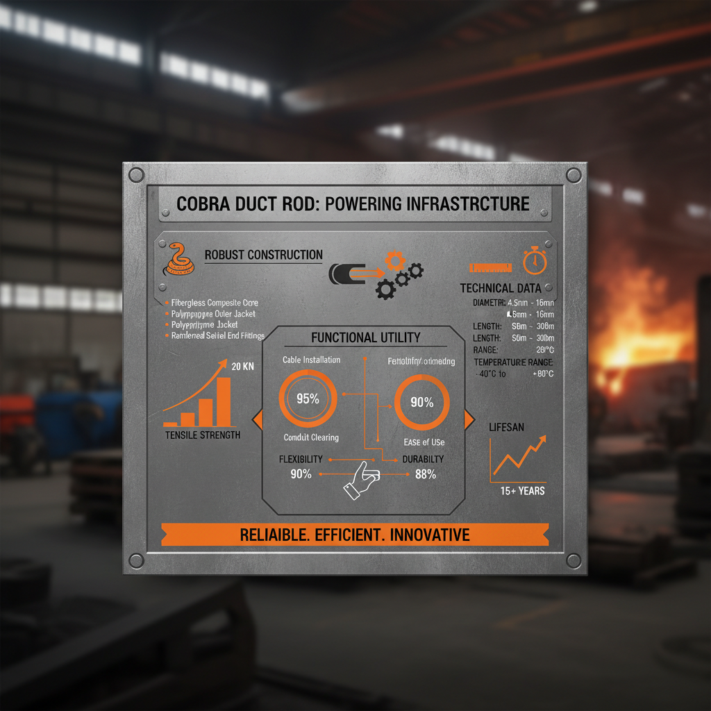 High Efficiency Cobra Duct Rod for Underground Cable Installation