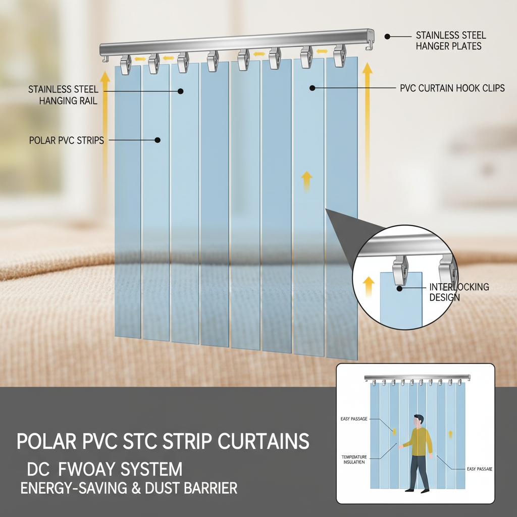 Industrial Polar PVC Strip Curtains for Cold Storage Thermal Control
