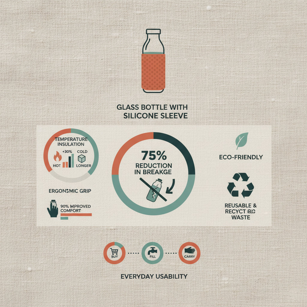 Durable Glass Bottle with Silicone Sleeve for Sustainable Living