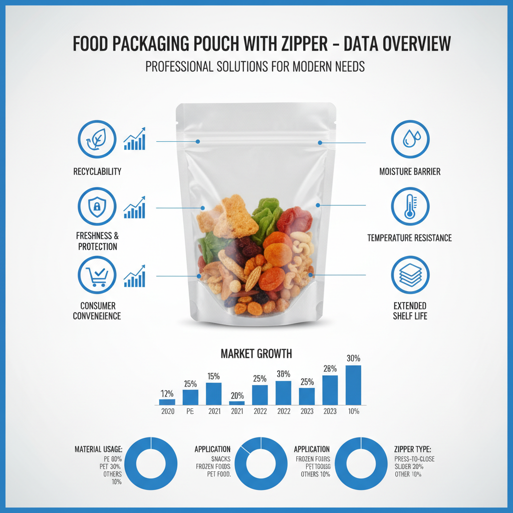 High Quality food packaging pouch with zipper for Food Preservation