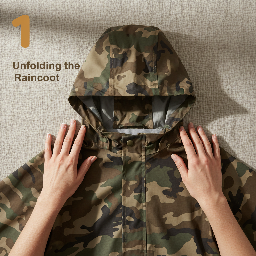 Professional Camouflage Raincoat for Waterproofing and Concealment