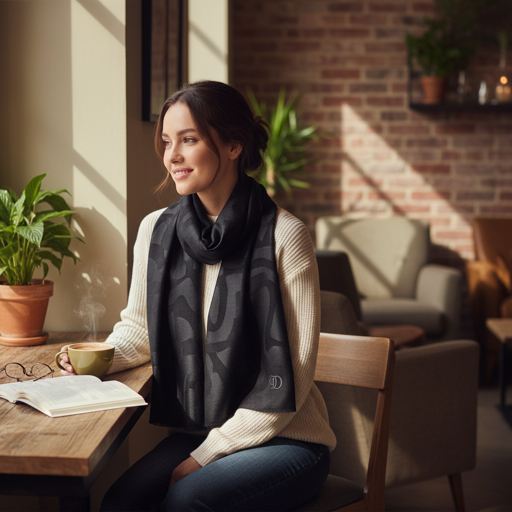 Luxury Black Designer Scarf Material Science and Manufacturing