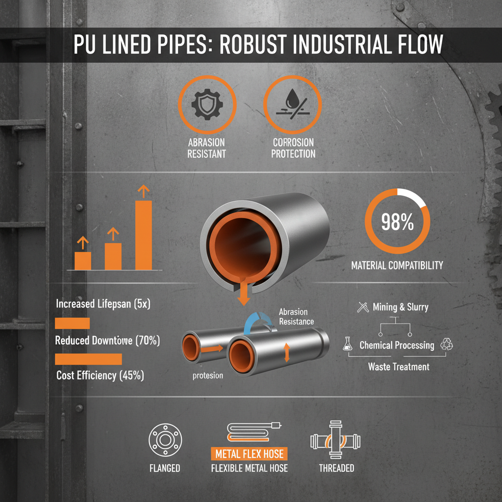 High Performance pu lined pipe for Industrial Slurry Transport