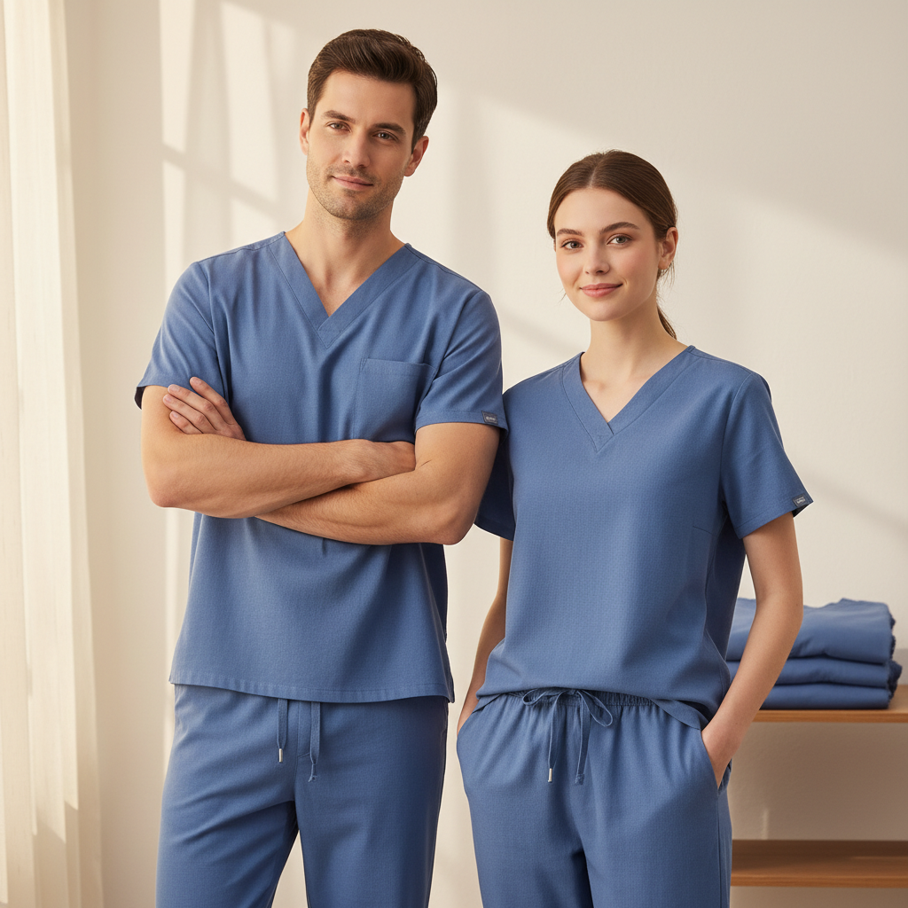 Professional Blue Scrubs Hospital Wear and Medical Textile Guide