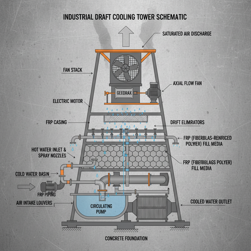 Industrial Thermal Management and Draft Cooling Tower Efficiency