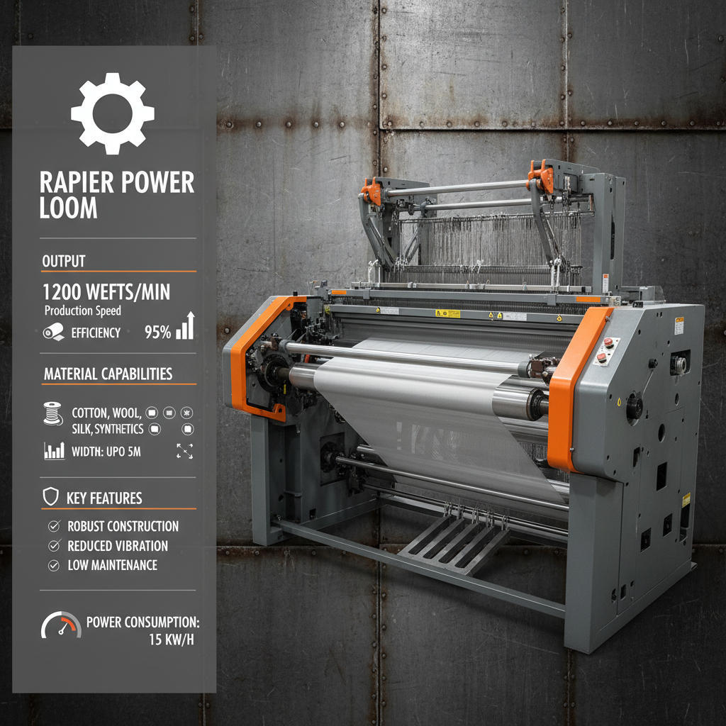 Advanced Rapier Power Loom for Technical Textile Manufacturing