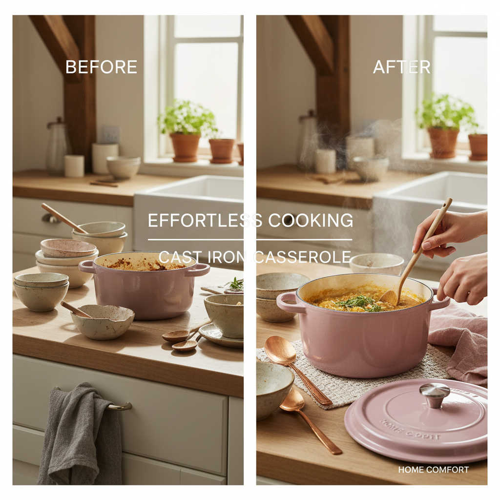 High Performance Enamel Cast Iron Casserole Dish Pink Cookware