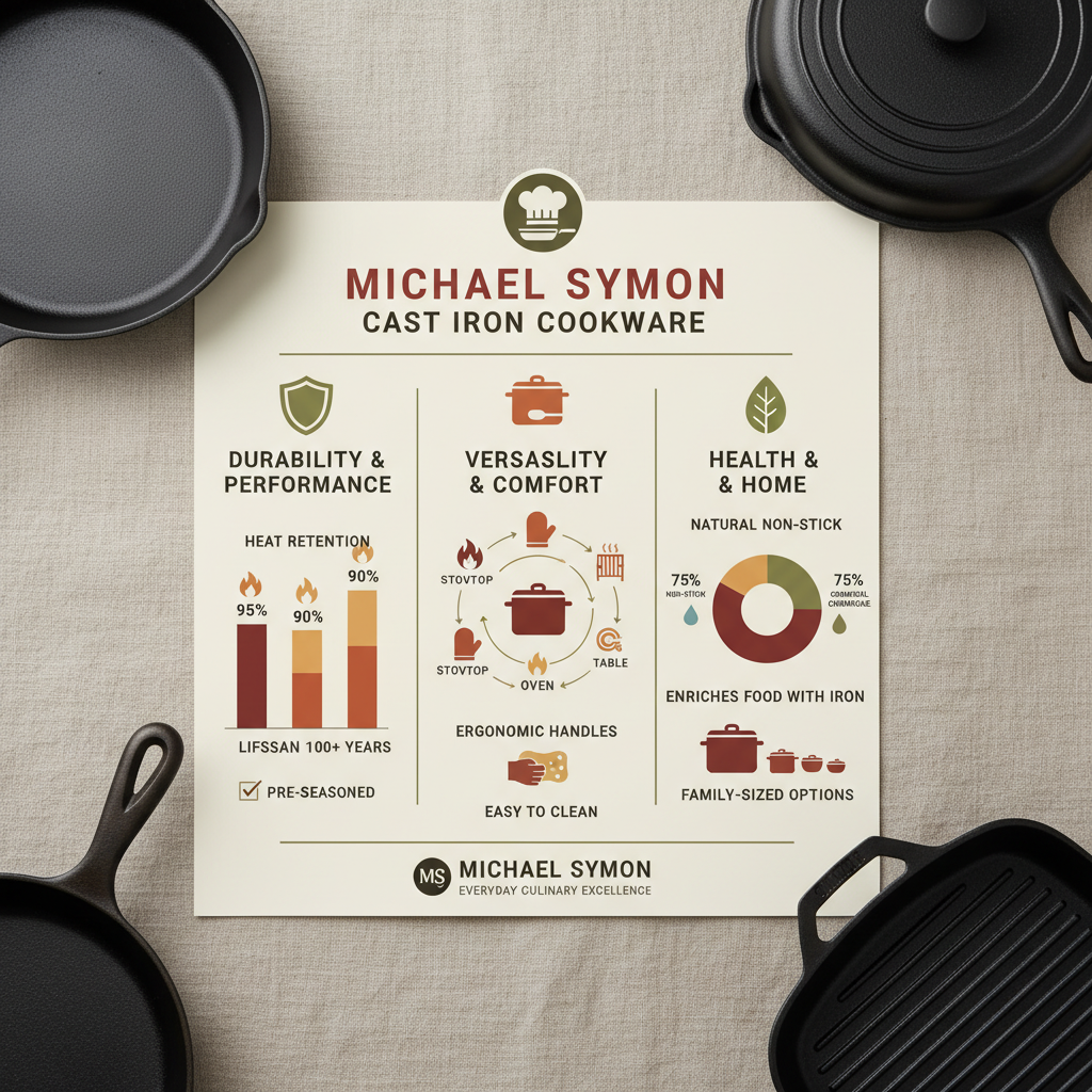 Professional Grade Michael Symon Cast Iron Cookware for Home Chefs