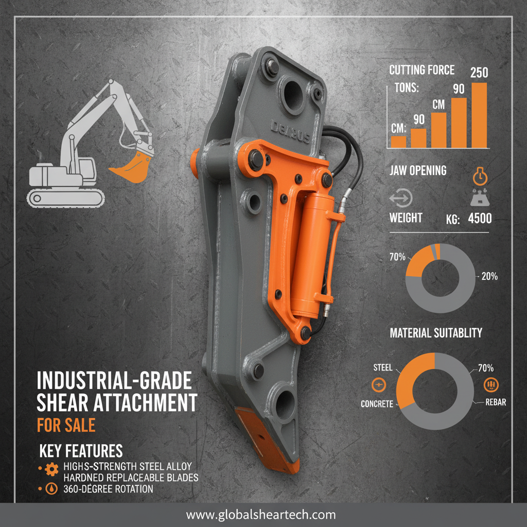 excavator shear attachment for sale