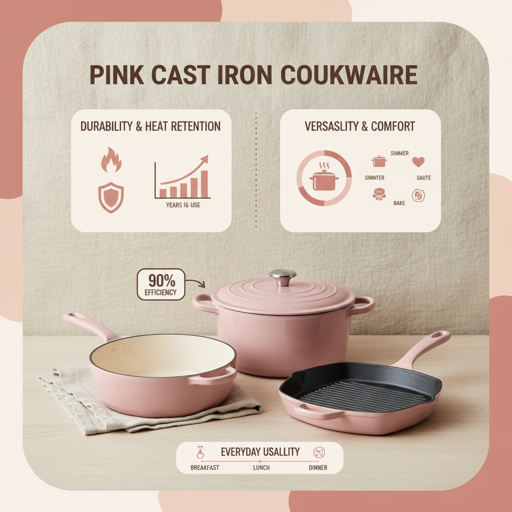 pink cast iron cookware