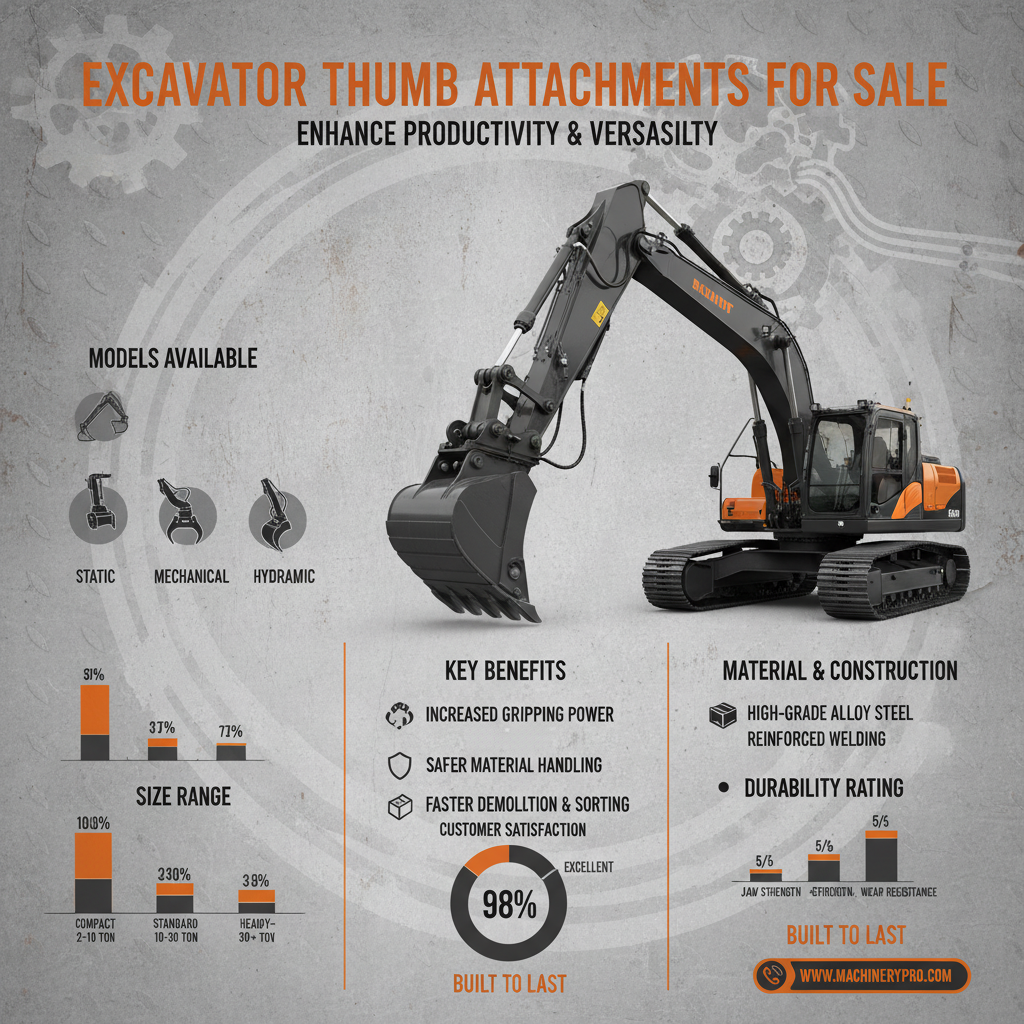 excavator thumb attachments for sale