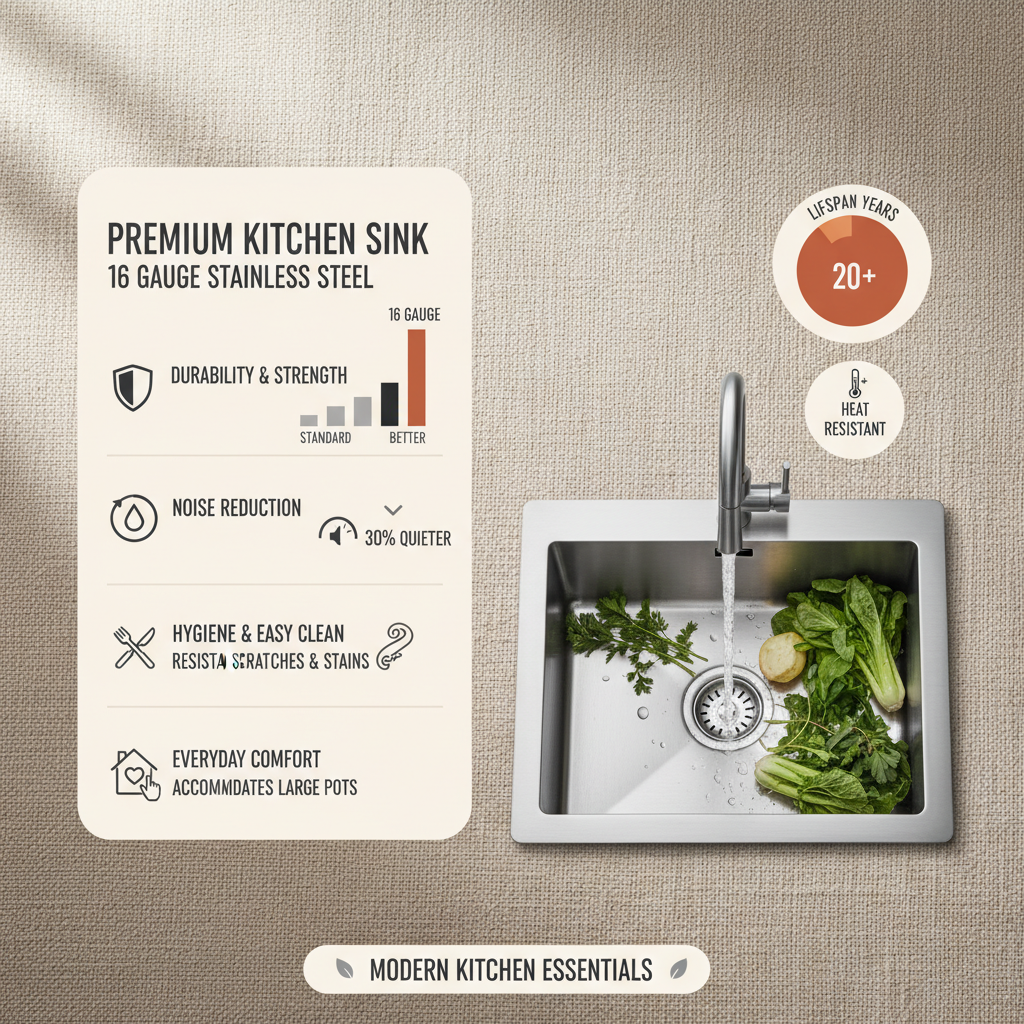 16 gauge stainless steel sink