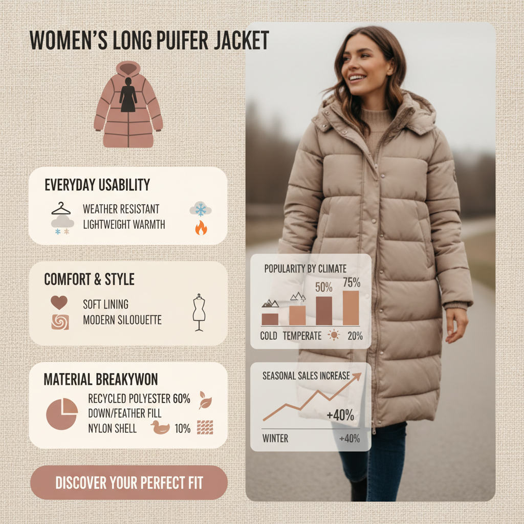 womens long puffer