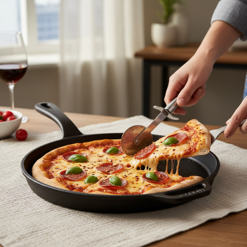 High Performance Cast Iron Pizza Griddle Pan for Professional Crust