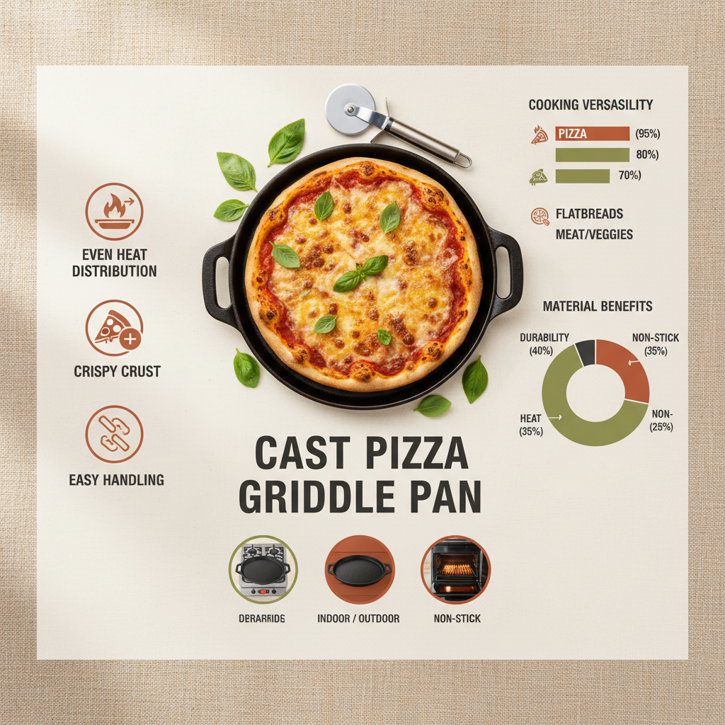 High Performance Cast Iron Pizza Griddle Pan for Professional Crust