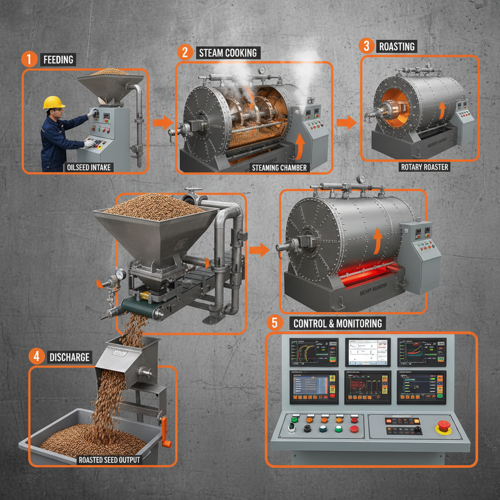 Industrial Oilseed Steam Cooker Roaster for High Oil Yield