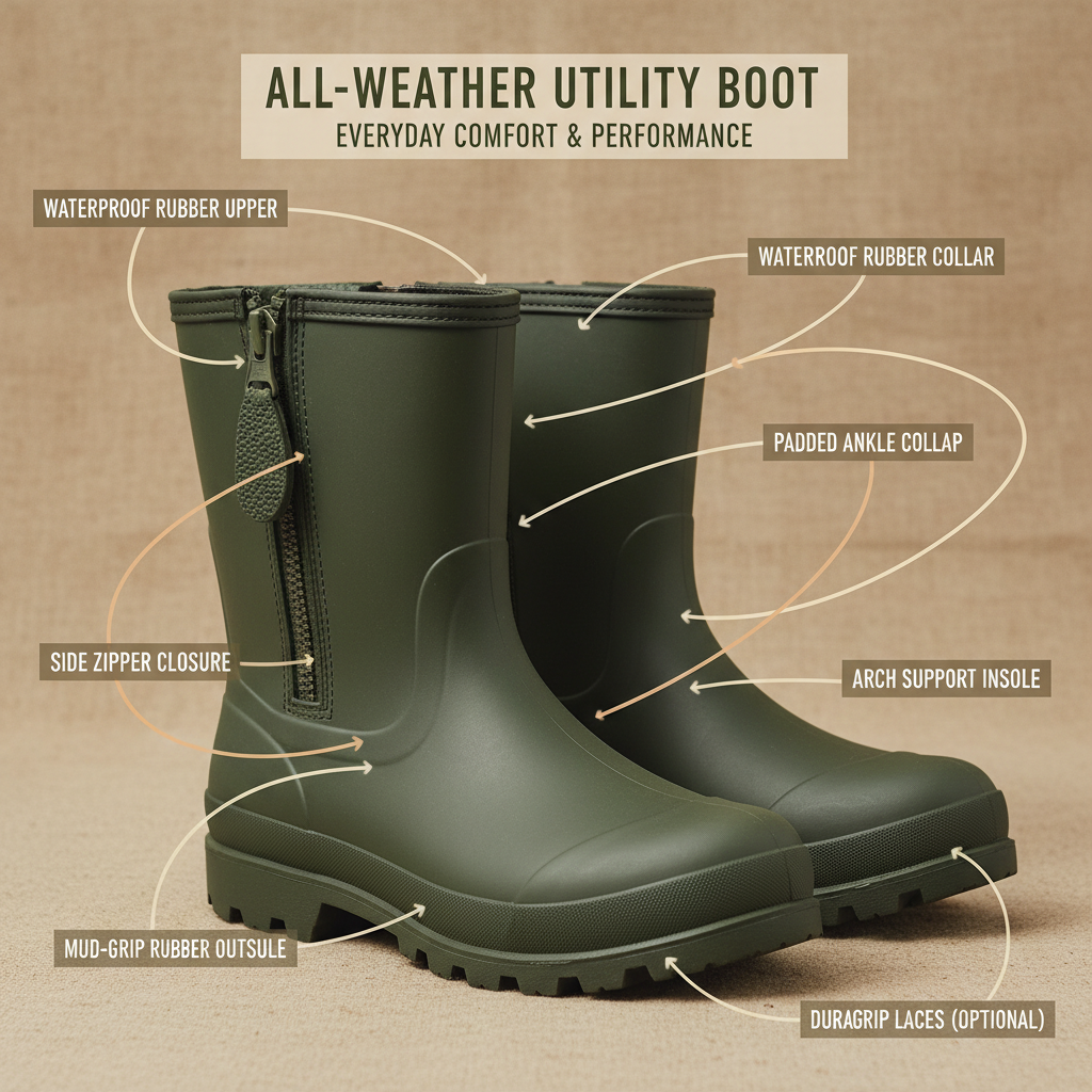 Professional Zipper Hunting Boots for Rugged Outdoor Performance