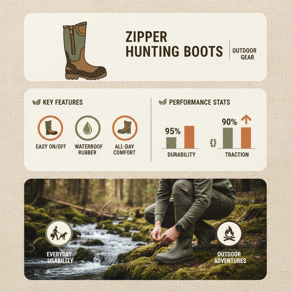 Professional Zipper Hunting Boots for Rugged Outdoor Performance