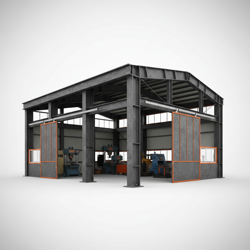 Modern Steel Frame Garage Workshop Buildings for Industrial Use