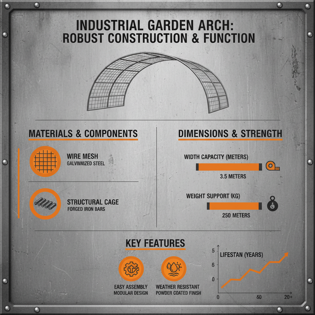 Durable Wide Metal Garden Arch for Professional Landscape Design