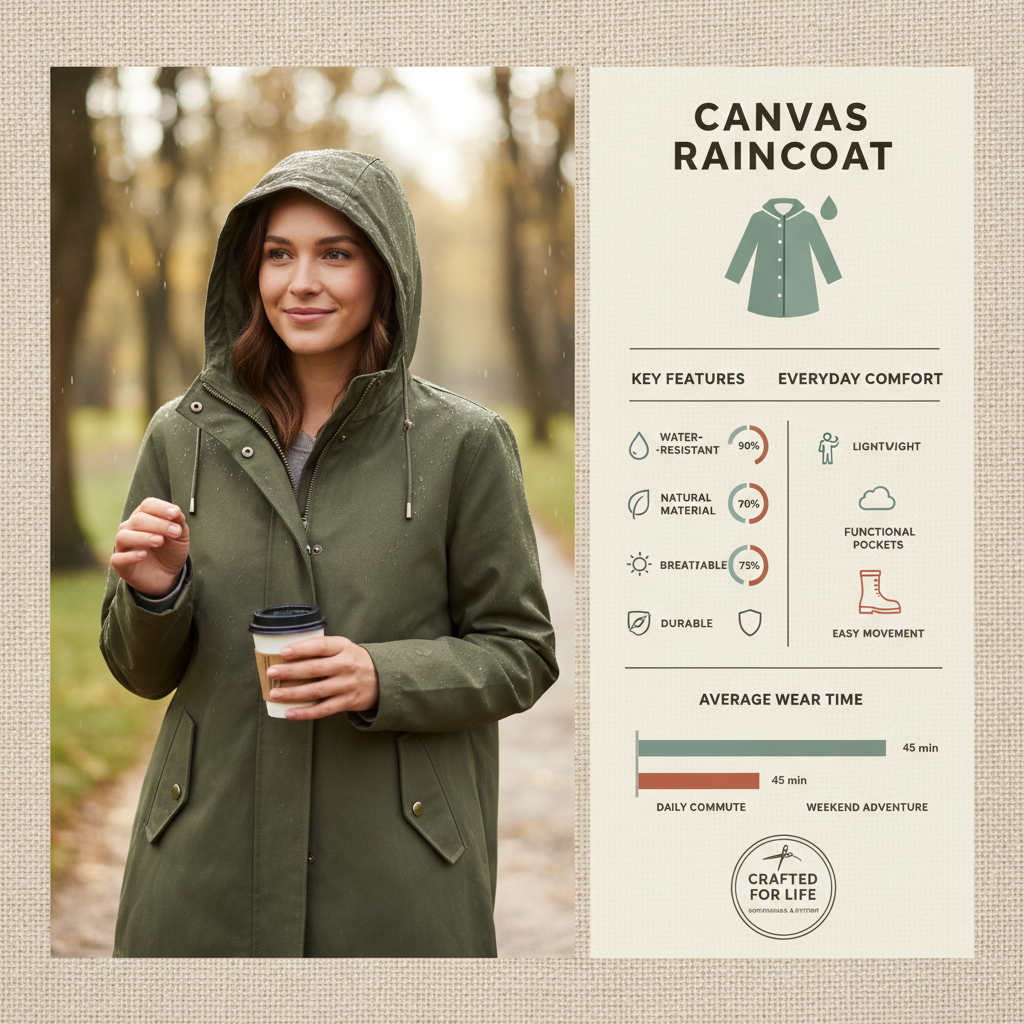 Durable Canvas Raincoat for Industrial Use and Outdoor Protection