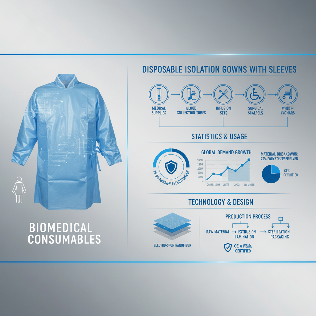 High Quality Disposable Plastic Gowns with Sleeves for Healthcare