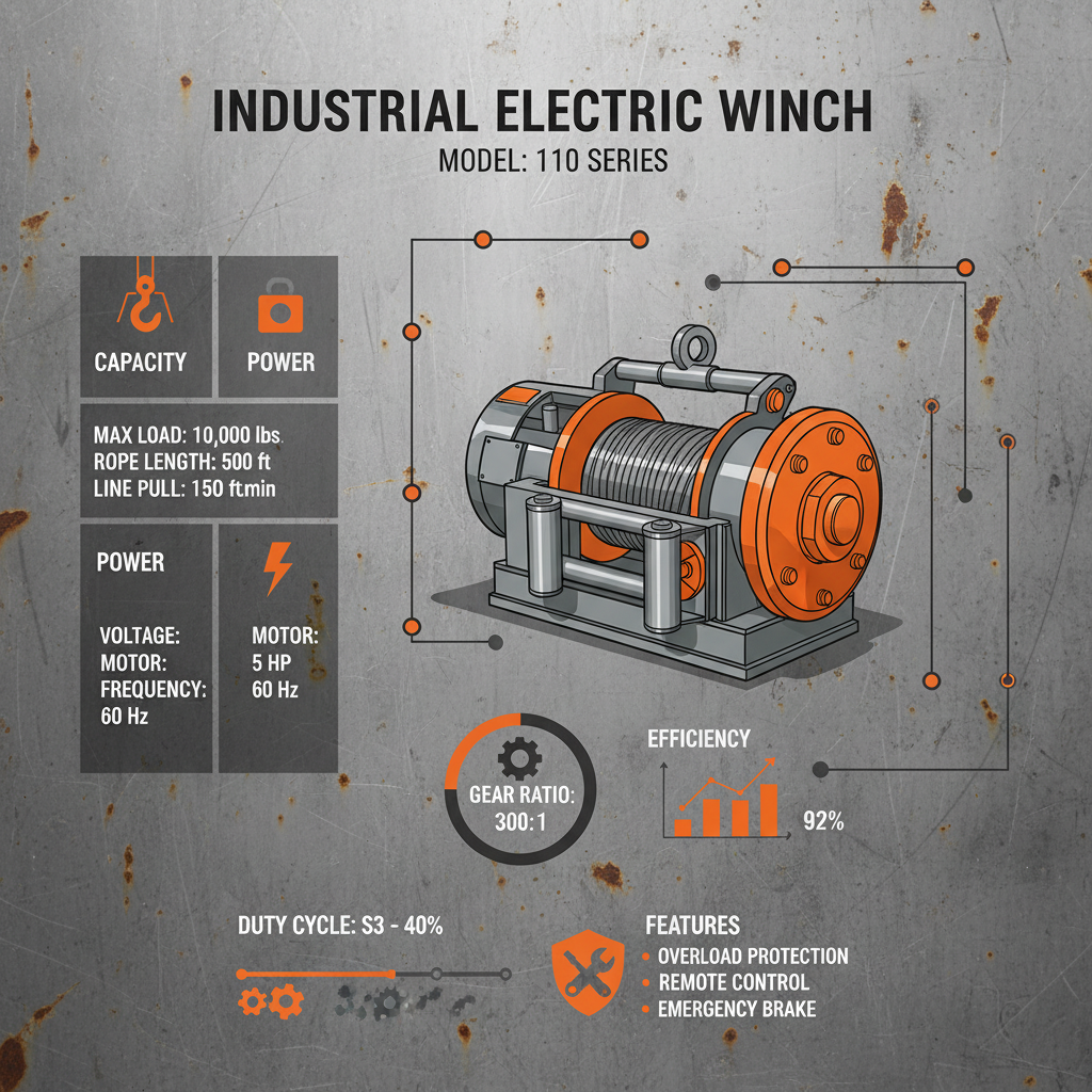 Industrial 110 electric winch for Precision Lifting and Pulling