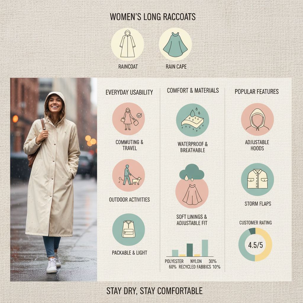 High Performance long raincoats for women and Technical Rainwear