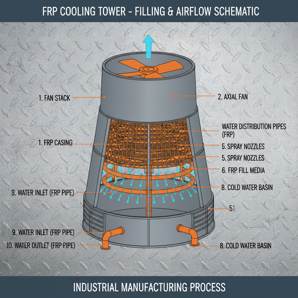 High Performance filling cooling tower for Industrial Thermal Management