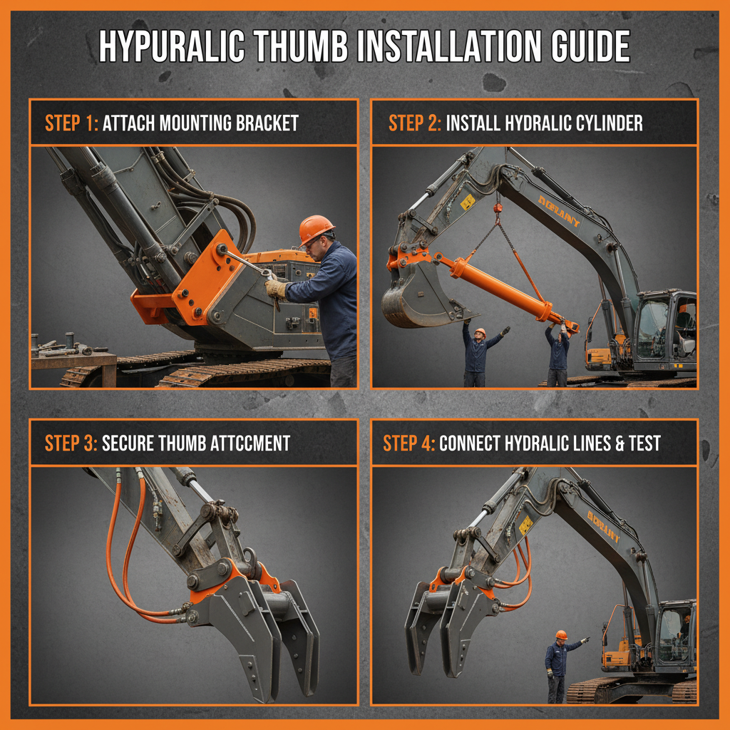 adding hydraulic thumb to excavator