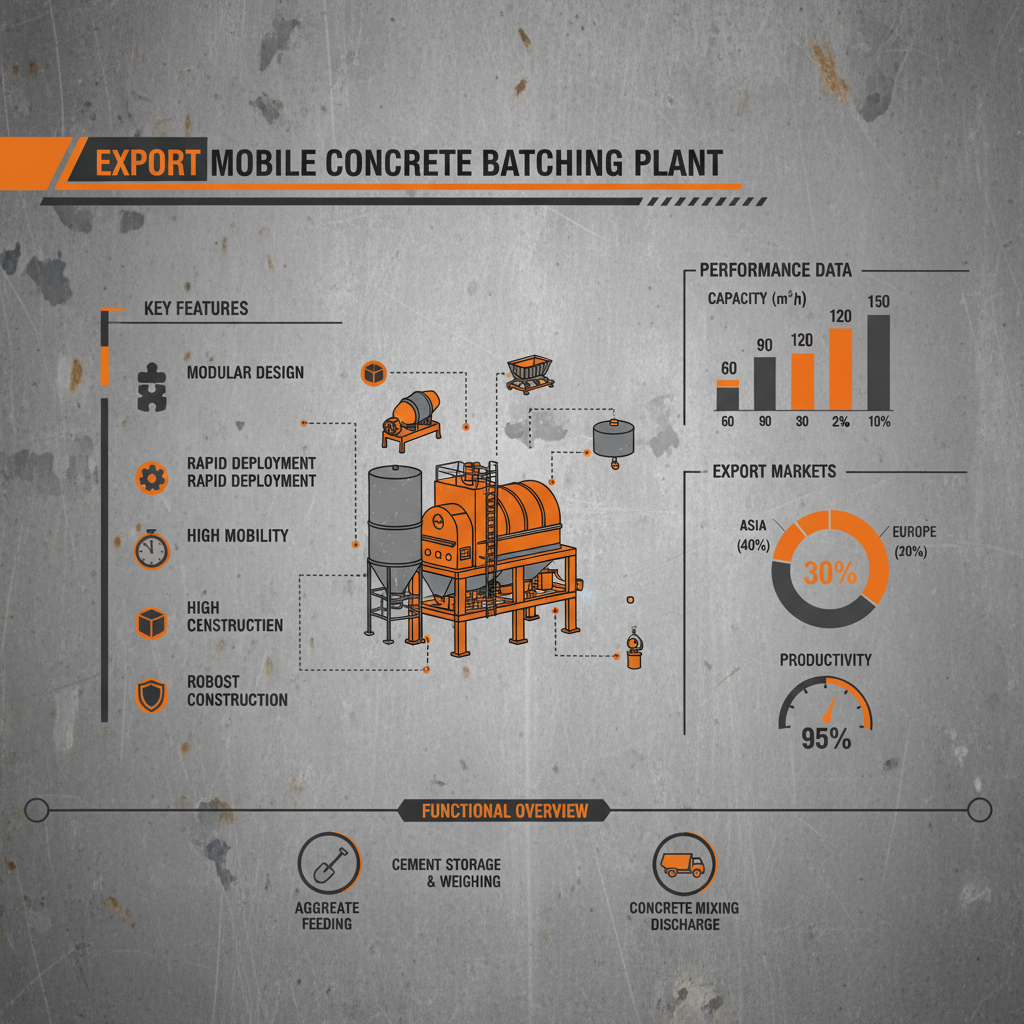 export type mobile concrete batching plant