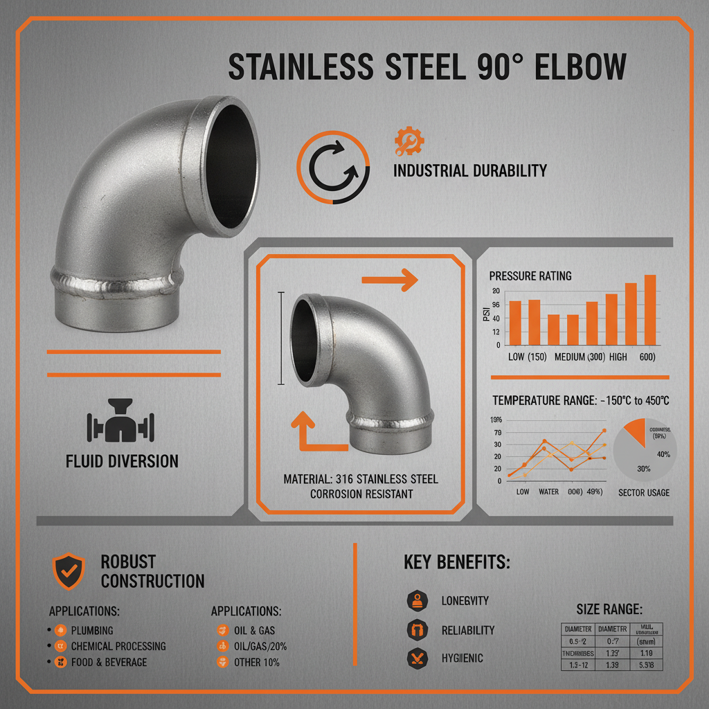 Industrial Grade Stainless Steel 90 Elbow for Fluid Transport Systems