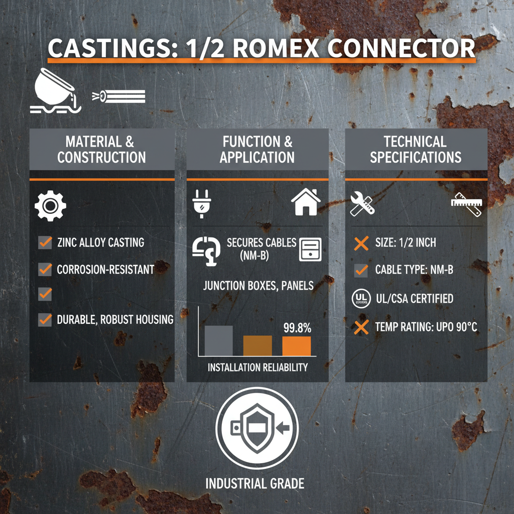 High Quality 1 2 romex connector for Electrical Safety and Wiring