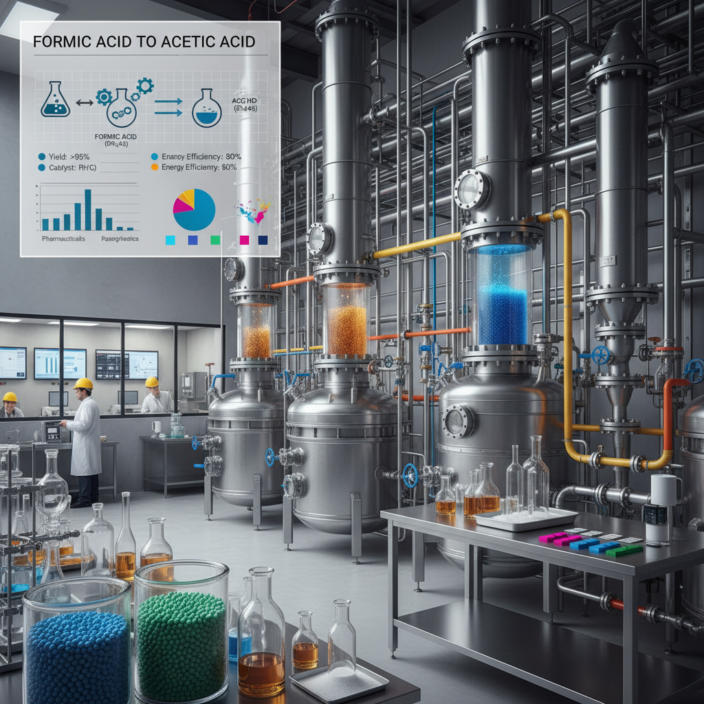 Industrial Conversion and Application of formic acid to acetic acid