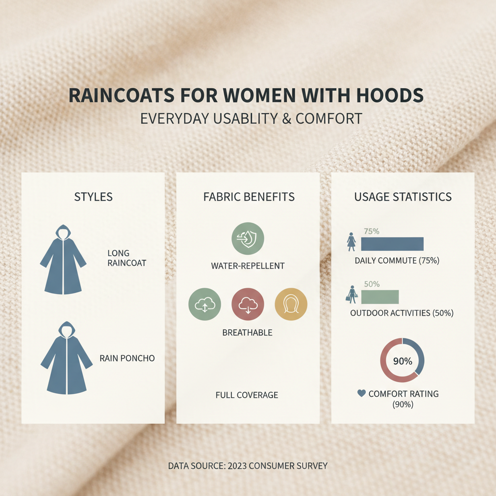 High Performance long raincoats for women with hood and Design