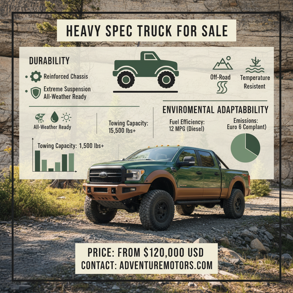 High Performance Heavy Spec Truck for Sale for Industrial Use