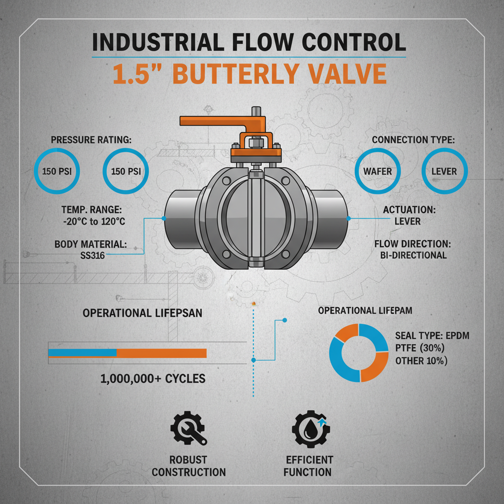 Industrial 1.5 butterfly valve for Precise Flow Control and Efficiency